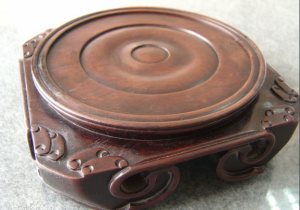 老紫檀天圓地方托