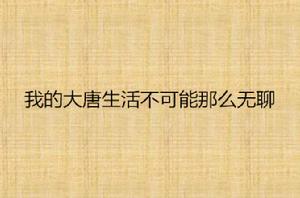 我的大唐生活不可能那么無聊 我的大唐生活不可能那么無聊