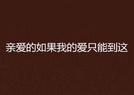 親愛的如果我的愛只能到這 親愛的如果我的愛只能到這