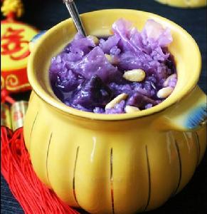 紫薯銀耳松子粥