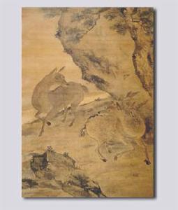 指畫松鹿圖軸高其佩 指畫松鹿圖軸高其佩