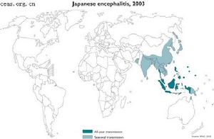 （圖）日本腦炎2003年全球分布圖
