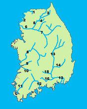 韓國河流分布圖