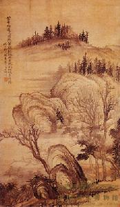 清石濤仿梅道人山水圖軸 清石濤仿梅道人山水圖軸