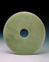 青玉御題蠶紋璧 青玉御題蠶紋璧