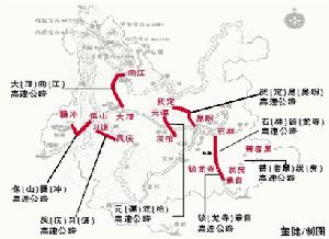 大麗高速與雲南高速公路結構示意圖