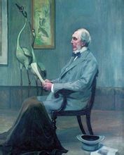 阿爾弗雷得&middot;莫里森與琺瑯雙鶴的畫像