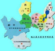 峨山縣所處位置（深綠色處）