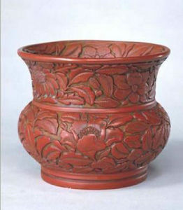“楊茂造”剔紅花卉紋尊 “楊茂造”剔紅花卉紋尊