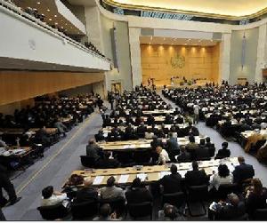 　2010年7月19日，第三次世界議長大會在瑞士日內瓦萬國宮開幕