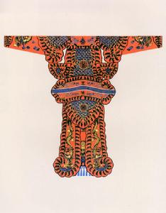 雅墨繡杏黃色大靠 雅墨繡杏黃色大靠