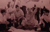 1982年7月23日，胡耀邦、李鵬來平莊礦務局視察。