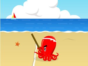 紅章魚砸西瓜吃 紅章魚砸西瓜吃