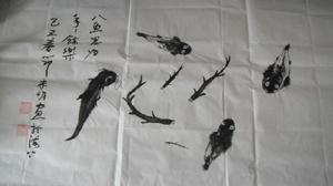朱明 《八魚圖》 水墨畫，紙本