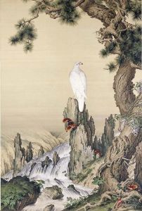 嵩獻英芝圖軸 嵩獻英芝圖軸