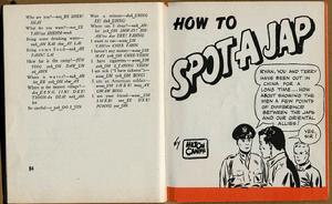 軍官：”萊恩，你和泰瑞在中國待了很長時間。跟弟兄們說說怎么區分日本鬼子和咱們的東方盟友吧！” 