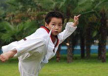 李靖威練習跆拳道