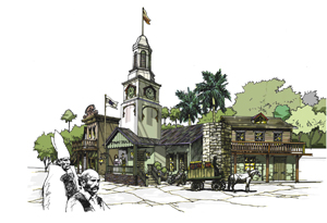 深圳歡樂谷二期金礦鎮 建築效果圖