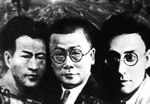 龍潭三傑（左起：胡底、李克農、錢壯飛）