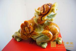 事業騰達吉祥物之岫玉招財貔貅擺件