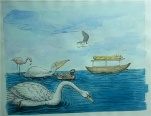 《逝》NO.1鉛筆水彩