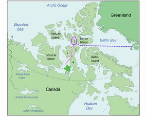 （圖）富蘭克林隊伍的可能路線