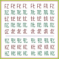 圖10 聲母為f d t n l g k h的一簡素音字