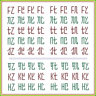 圖10 聲母為f d t n l g k h的一簡素音字