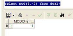 在pl/sql dev中驗證mod（3，-2）