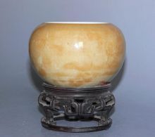 景德鎮窯米黃釉筆洗 景德鎮窯米黃釉筆洗