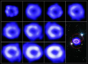 錢德納拍攝的X射線照片以及哈勃望遠鏡拍攝的關學波段全景照片