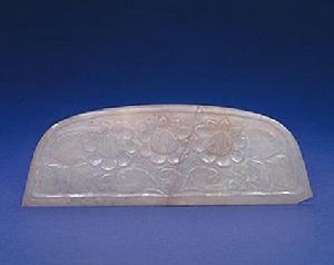 玉花卉紋梳背 玉花卉紋梳背