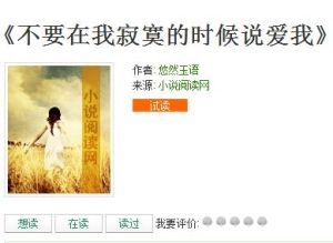 《不要在我寂寞的時候說愛我》 《不要在我寂寞的時候說愛我》