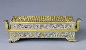 明萬曆銅胎掐絲琺瑯八寶紋長方熏爐