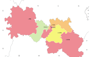 自貢市行政區劃圖（2018年）