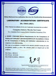 LABORATORY ACCREDITATION CERTIFICATE
