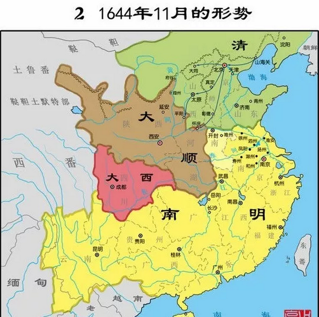 1644年11月形勢圖