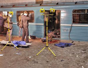 2010年3月29日，莫斯科捷運爆炸案現場。