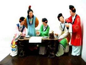 清彩塑惜春作畫像 清彩塑惜春作畫像