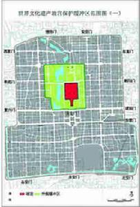 綠色部分為皇城範圍