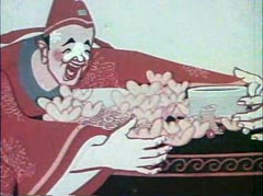 （圖）羅公子花五百兩銀子將他的蟋蟀買下，回到府里和別的富家公子斗開了。小蛐蛐所向無敵。 