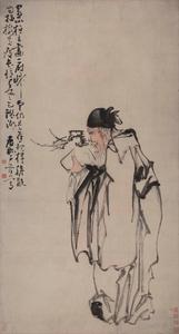 清代黃慎捧梅圖