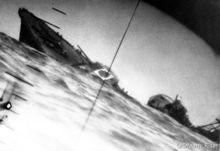 1942年美鸚鵡螺號潛艇擊沉山風號潛望鏡拍攝