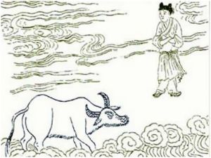 【相忘第八】白牛常在白雲中，人自無心牛亦同；月透白云云影白，白雲明月任西東。