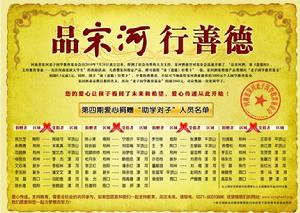 第四期愛心捐贈“助學對子”人員名單