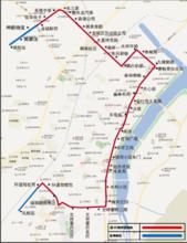 11路調整示意圖（2018年12月29日），藍色為延伸路段