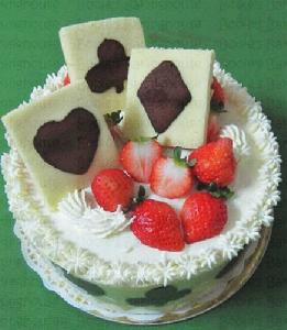 緞帶海綿草莓蛋糕
