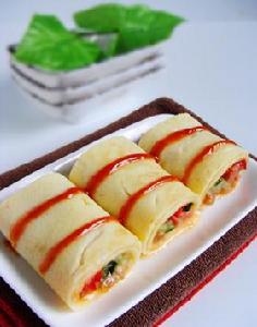 雞蛋肉鬆蔬菜卷 雞蛋肉鬆蔬菜卷