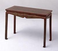 明萬曆紅漆雕填戧金琴桌 明萬曆紅漆雕填戧金琴桌