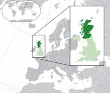 蘇格蘭在英國和歐洲的位置